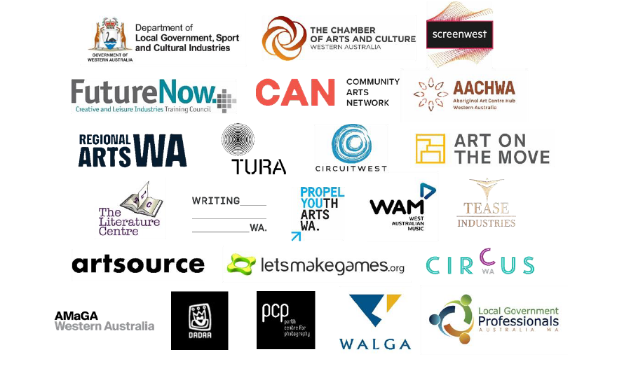 西澳大利亚创意产业:COVID-19的影响——合作伙伴组织的标识。