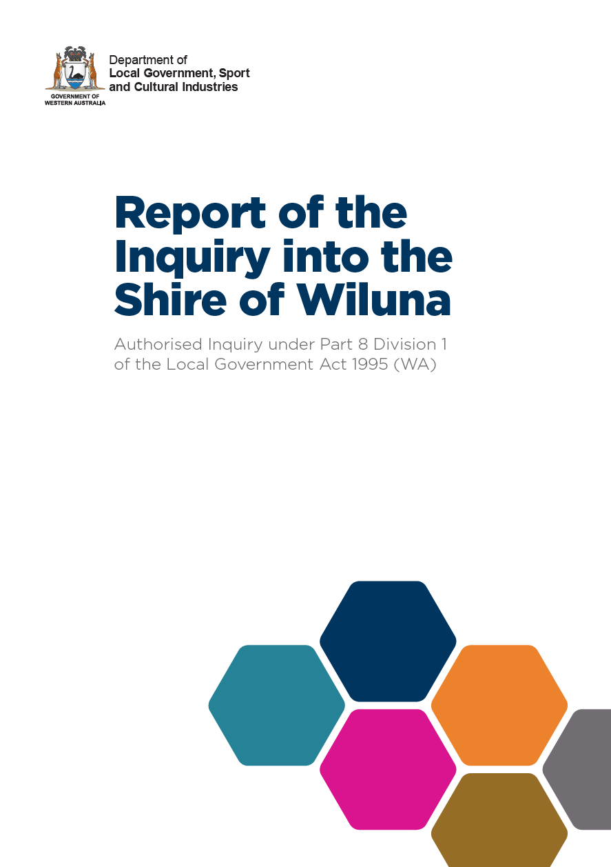 Report of the Inquiry into the Shire of Wiluna cover