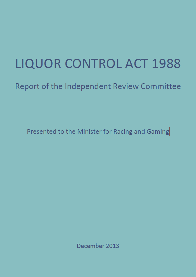 《1988年酒类管制法》独立审查委员会报告封面