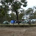 户外露营区的帐篷和汽车