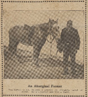 汤姆·基基特和一匹马的剪报。